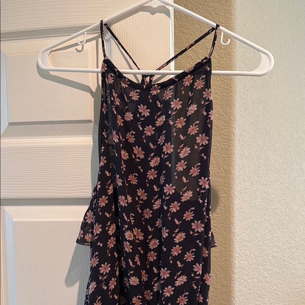 Joie Floral Jumpsuit - Black and Pink